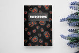Halloween Sketchbook: Black Scary Halloween Pumpkin Notebook
