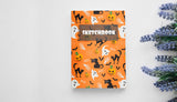 Halloween Pumpkin Blank Sketchbook With Orange Cover