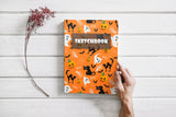 Halloween Pumpkin Blank Sketchbook With Orange Cover