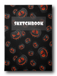 Halloween Sketchbook: Black Scary Halloween Pumpkin Notebook