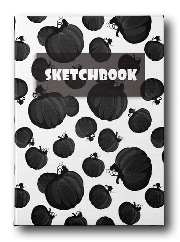 Halloween Sketchbook: Black Halloween Pumpkin