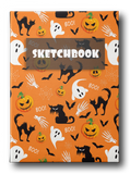 Halloween Pumpkin Blank Sketchbook With Orange Cover