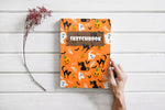 Halloween Pumpkin Blank Sketchbook With Orange Cover